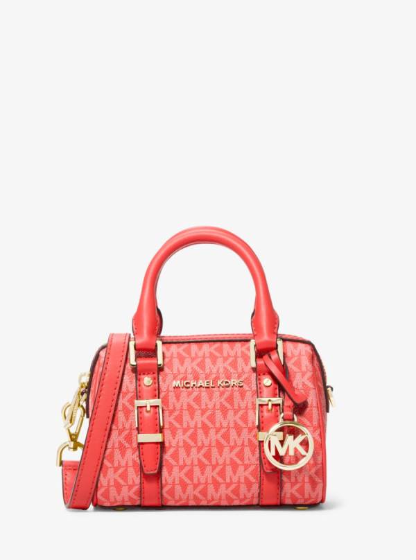 Damske Spojková Taška Michael Kors Bedford Legacy Extra-Small Logo Duffle Hnede Ruzove - Kabelky Michael Kors Vypredaj | RIEDU-8512